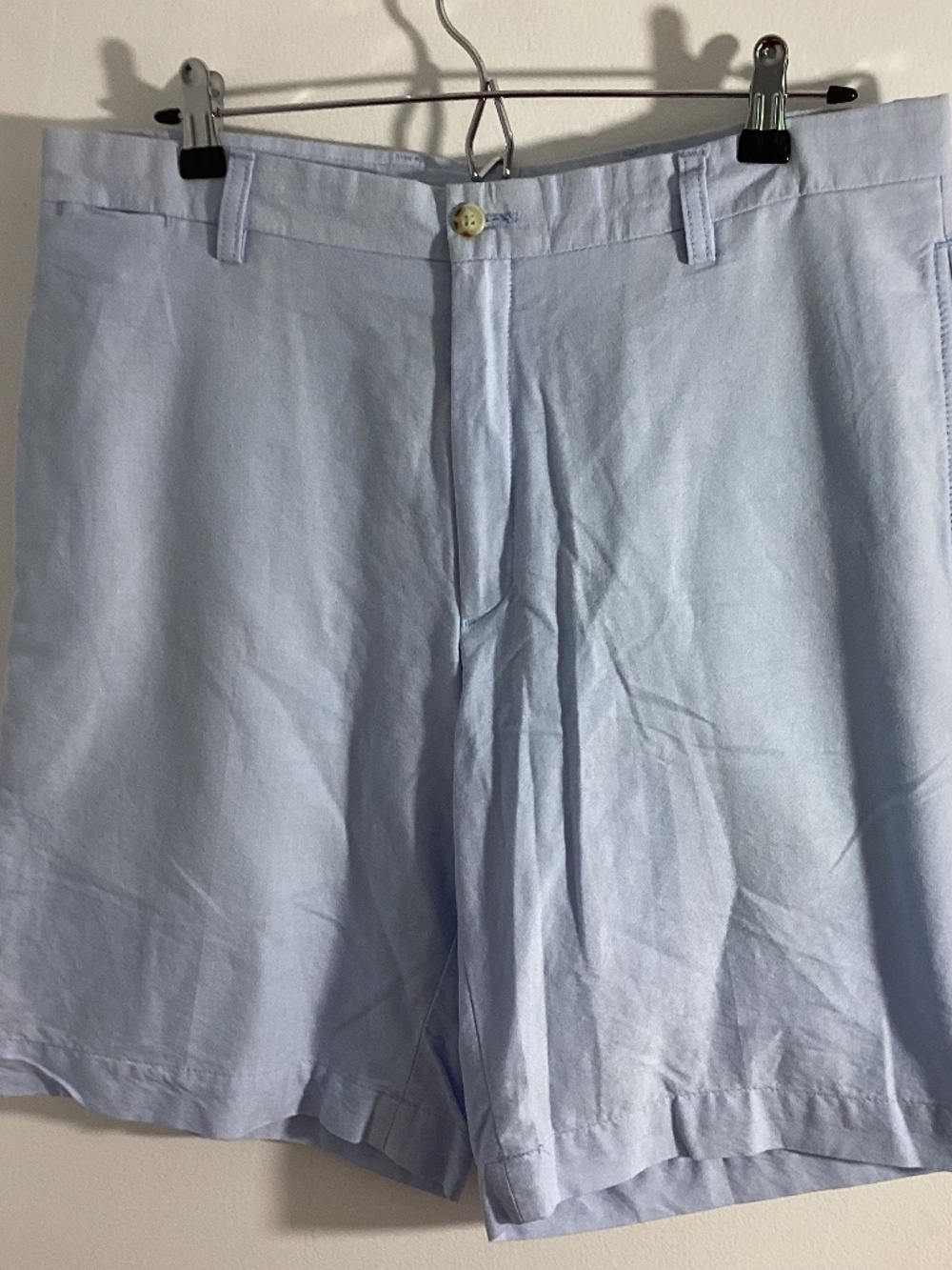 CHARLSTONE KHAKIS MEN'S  BLUE SHORTS FLAT FRONT SIZE 34 100% COTTON